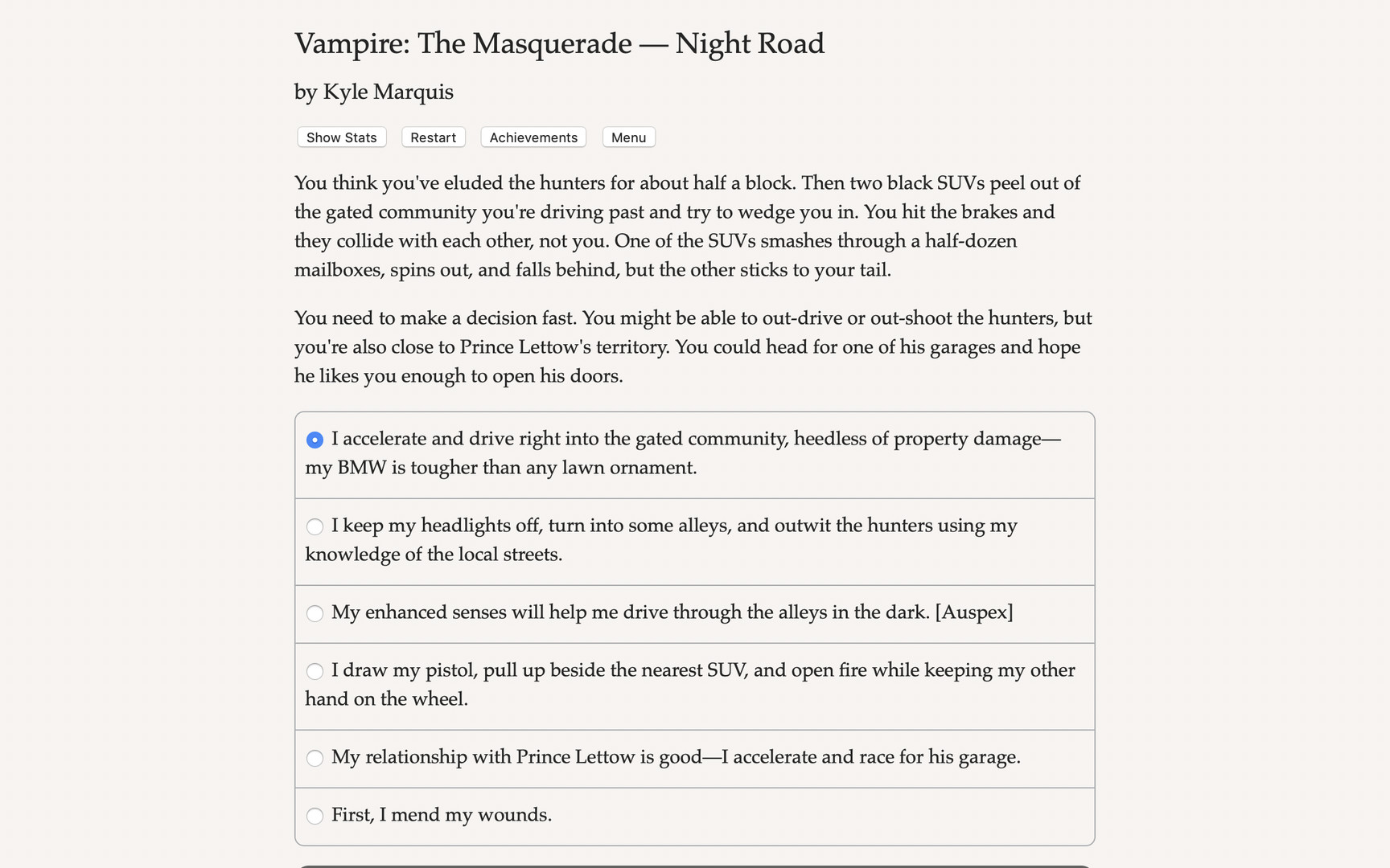 Vampire: The Masquerade — Night Road Demo #5