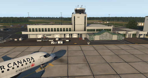 скриншот X-Plane 11 - Add-on: Airfield Canada - CYQY - J.A. Douglas McCurdy Sydney Airport 0