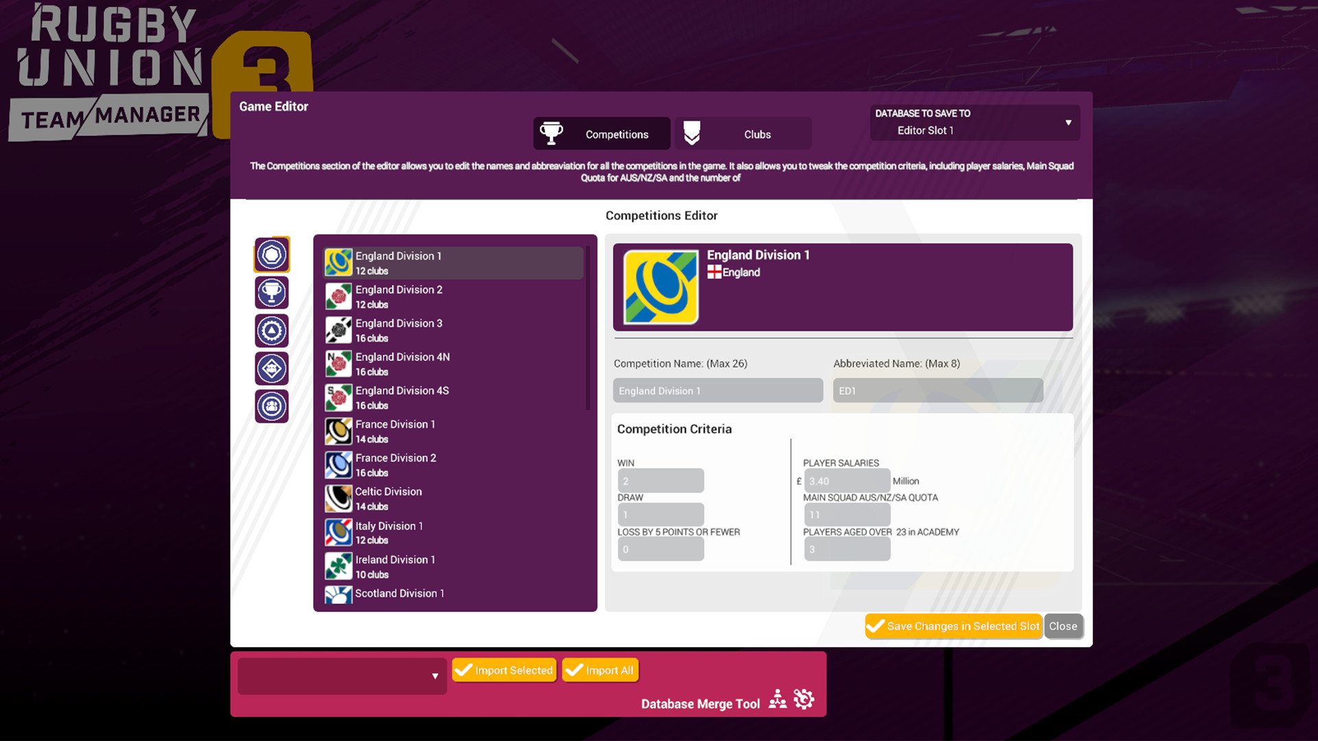 Rugby Union Team Manager 3 - Workshop Database Sharing And More - Steam News