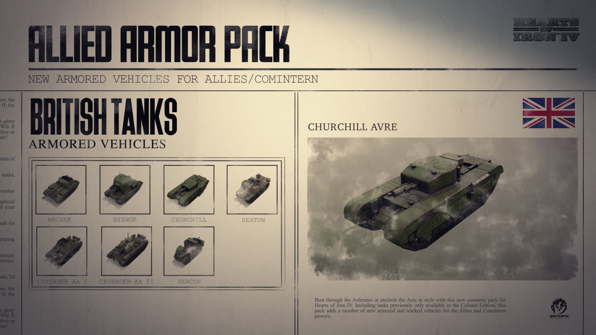 Hearts of Iron IV: Allied Armor Pack #3