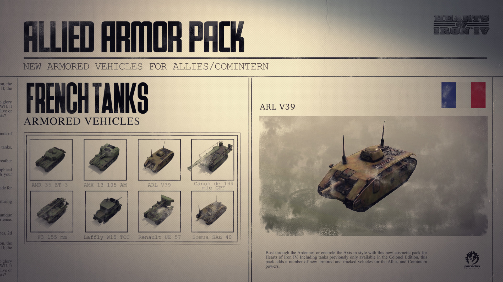 Hearts of Iron IV: Allied Armor Pack #0