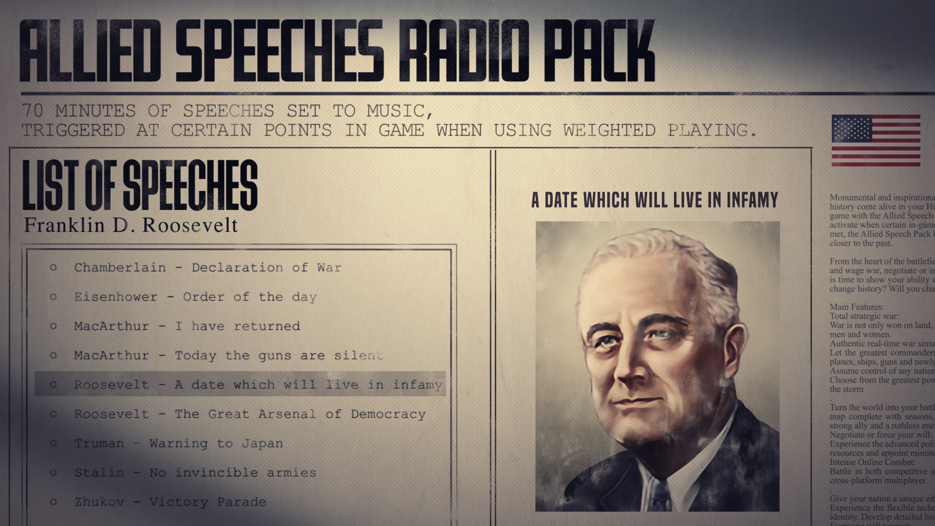 Hearts of Iron IV: Allied Speeches Music Pack screenshot screenshot 4
