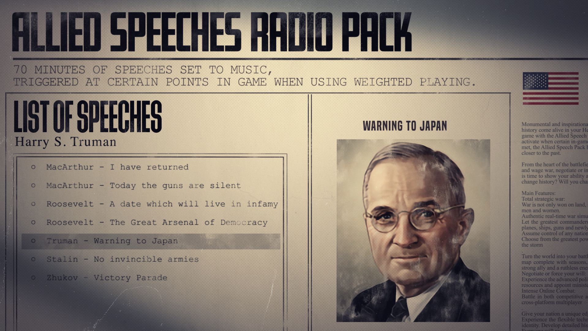 Hearts of Iron IV: Allied Speeches Music Pack screenshot screenshot 6