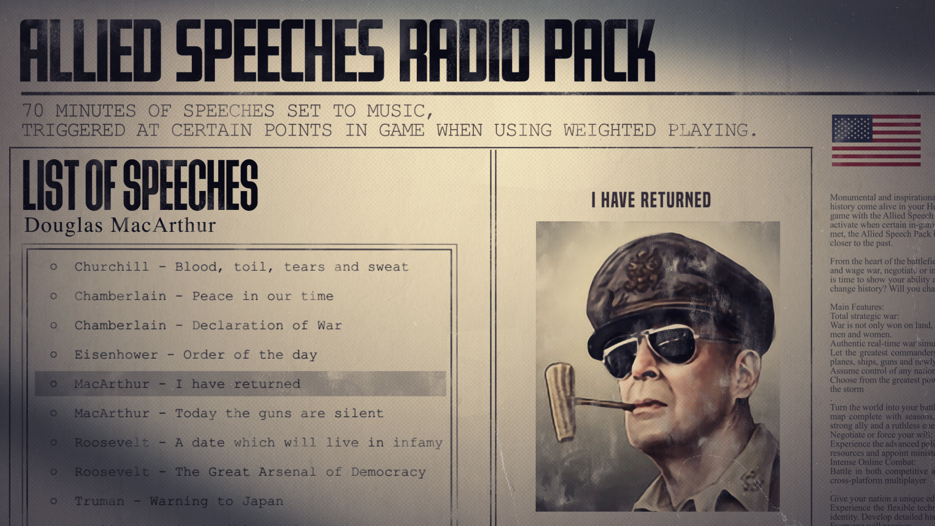 Hearts Of Iron IV - Allied Speeches Music Pack DLC Steam CD Key