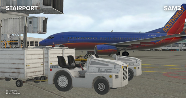 скриншот X-Plane 11 - Add-on: SAM AirportVehicles 1