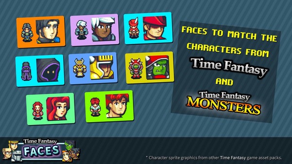 скриншот RPG Maker MV - Time Fantasy Faces 0