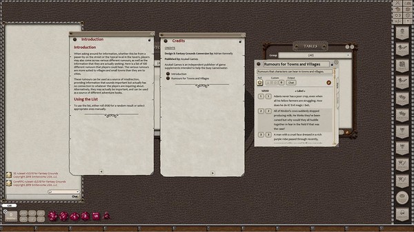 Fantasy Grounds - Rumours, Notes and Books Collection