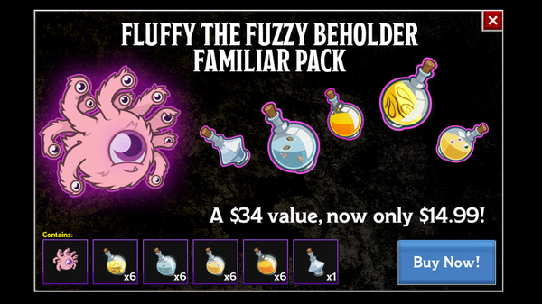 скриншот Idle Champions - Fluffy the Fuzzy Beholder Familiar Pack 0