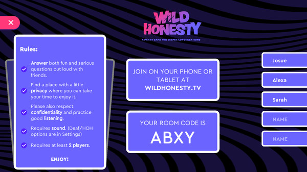 скриншот Wild Honesty: A party game for deeper conversations 0