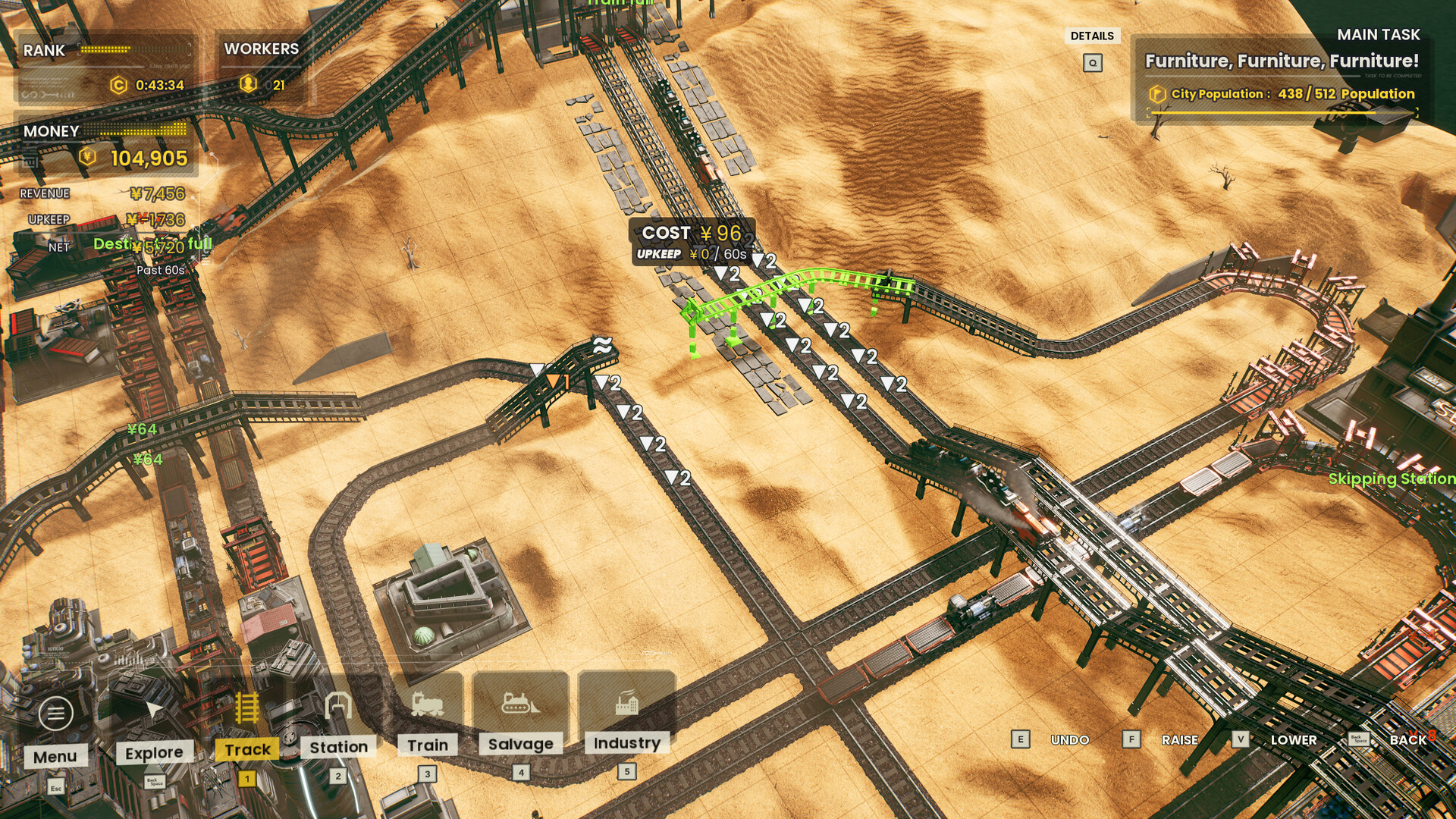 Railgrade. Игра где надо развивать железные дороги.