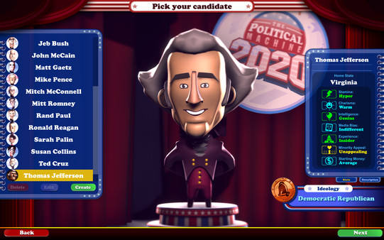скриншот The Political Machine 2020 - The Founding Fathers DLC 1