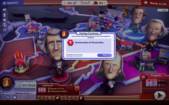 скриншот The Political Machine 2020 - The Founding Fathers DLC 3