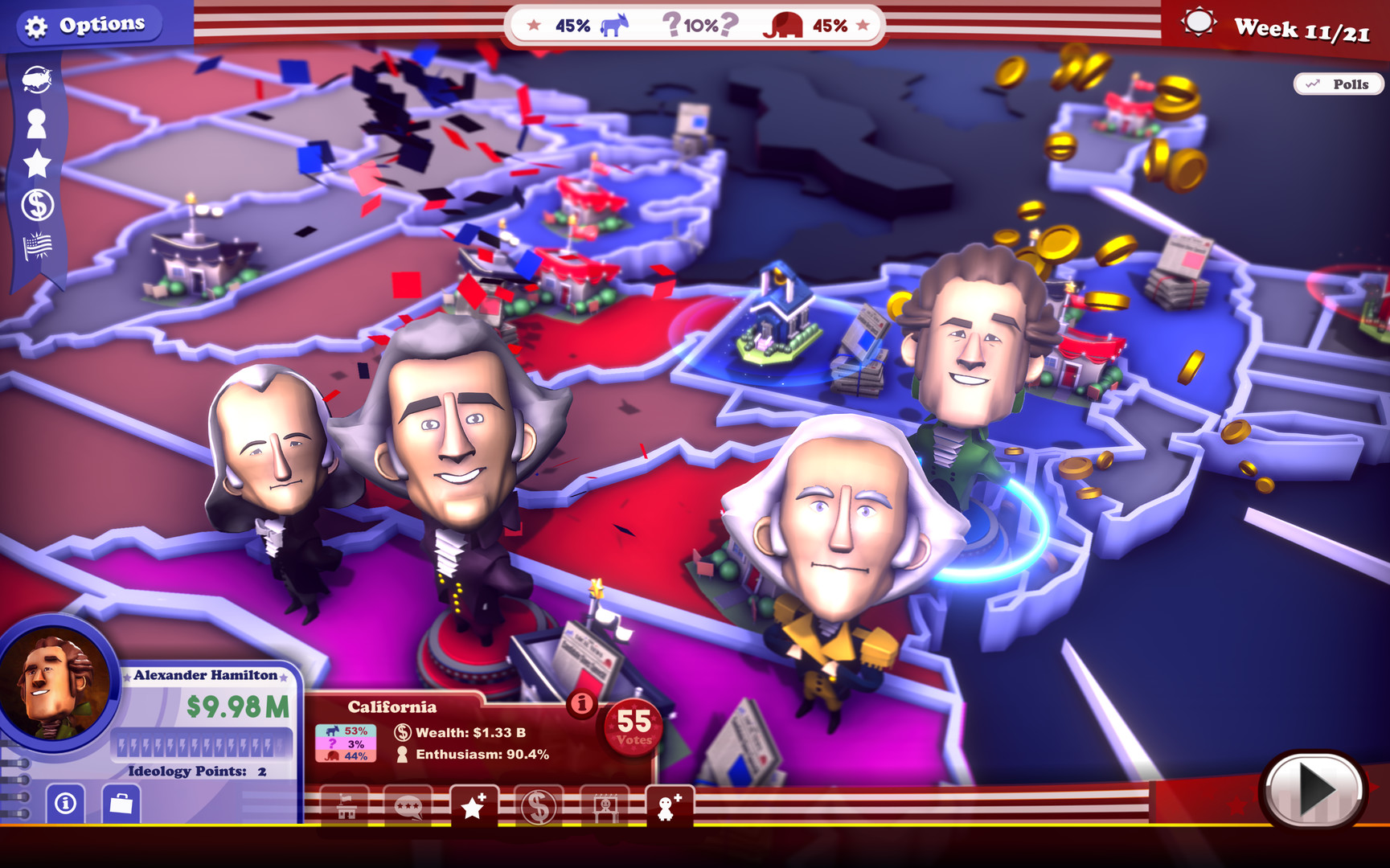 The Political Machine 2020 - The Founding Fathers DLC Featured Screenshot #1