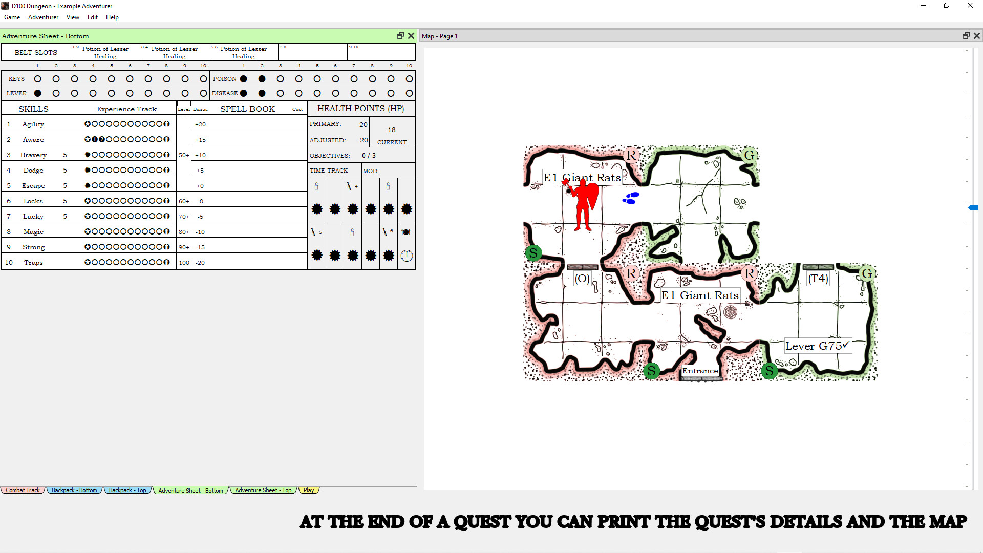 D100 Dungeon Computer Companion screenshot 1