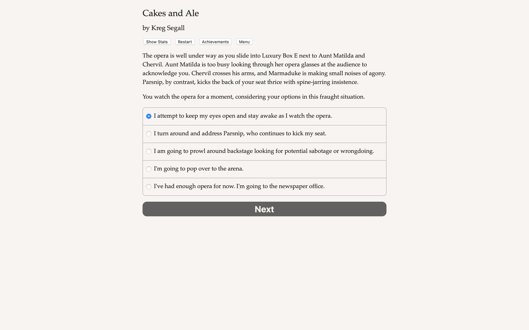Jolly Good: Cakes and Ale Demo #0