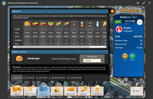 Скриншот из GoVenture Entrepreneur