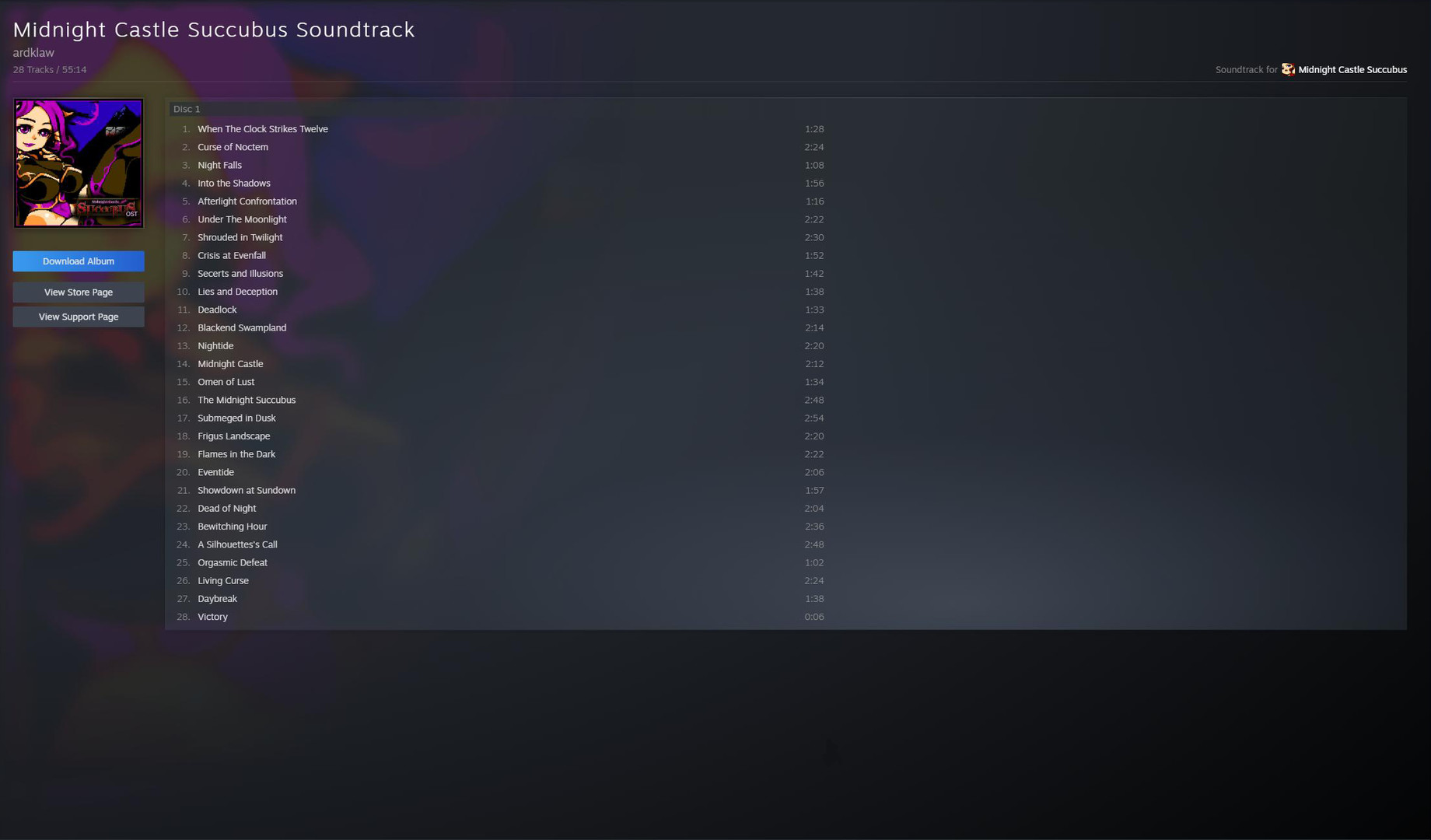 Steam 上的midnight Castle Succubus Soundtrack Steam 上的midnight Castle Succubus Soundtrack