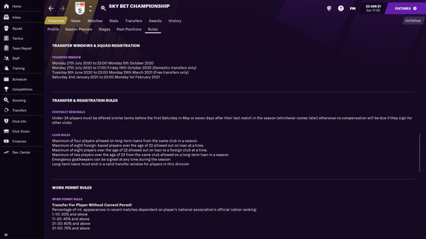 Football Manager 2021 Touch - No Transfer Windows