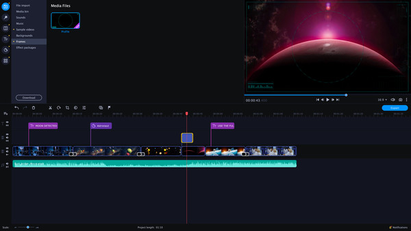 скриншот Movavi Video Editor Plus 2021 - Future is now Set 4