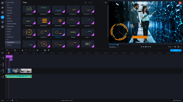 скриншот Movavi Video Editor Plus 2021 - Technology Set 1