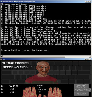 скриншот Touch Typing Home Row Speed Grinder - iReact Freddy Krueger Nightmare Custom Art Keyboard 0