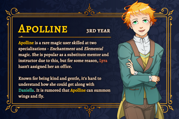 Apolline Death Becomes You visual novel character