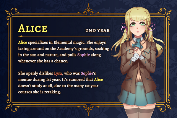 Alice Death Becomes You visual novel character