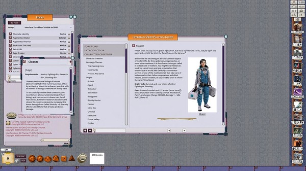 скриншот Fantasy Grounds - Interface Zero 3.0 Players Guide to 2095 3