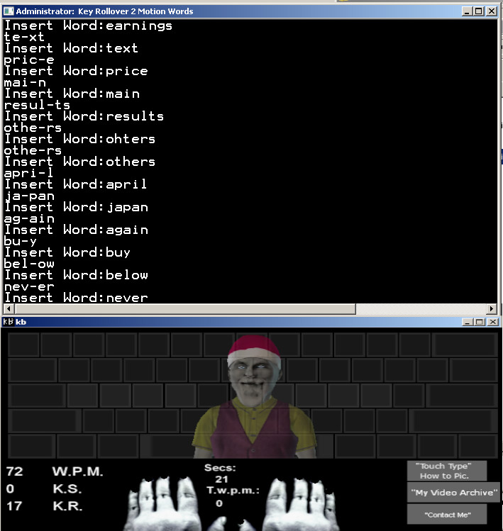 Touch Typing Home Row Speed Grinder - iReact Gnomey Christmas Onscreen Keyboard #3