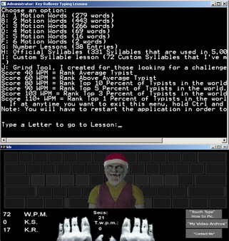 скриншот Touch Typing Home Row Speed Grinder - iReact Gnomey Christmas Onscreen Keyboard 0