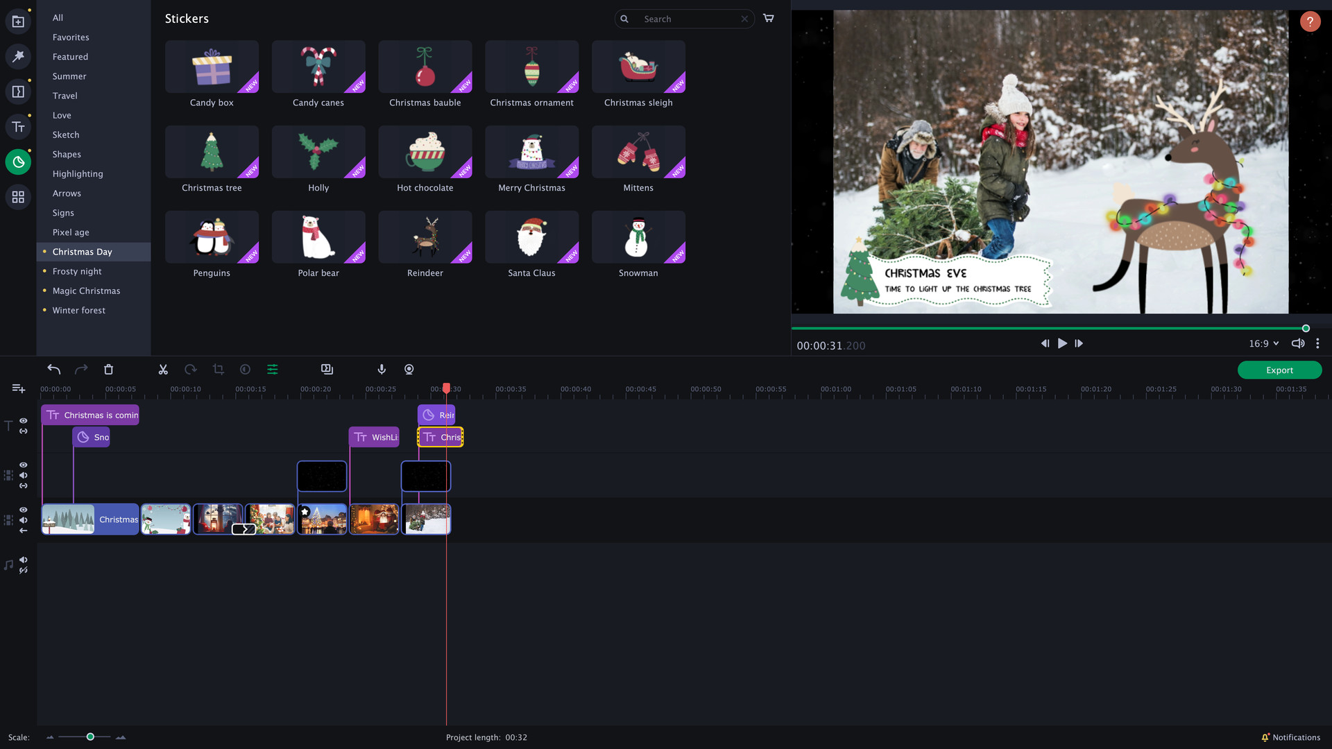 Movavi Slideshow Maker 8 Effects - Christmas Party Set #4