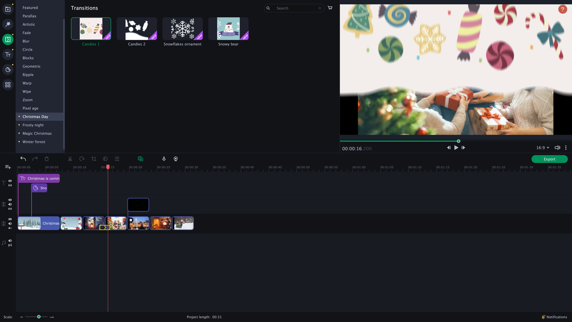 Movavi Slideshow Maker 8 Effects - Christmas Party Set #0
