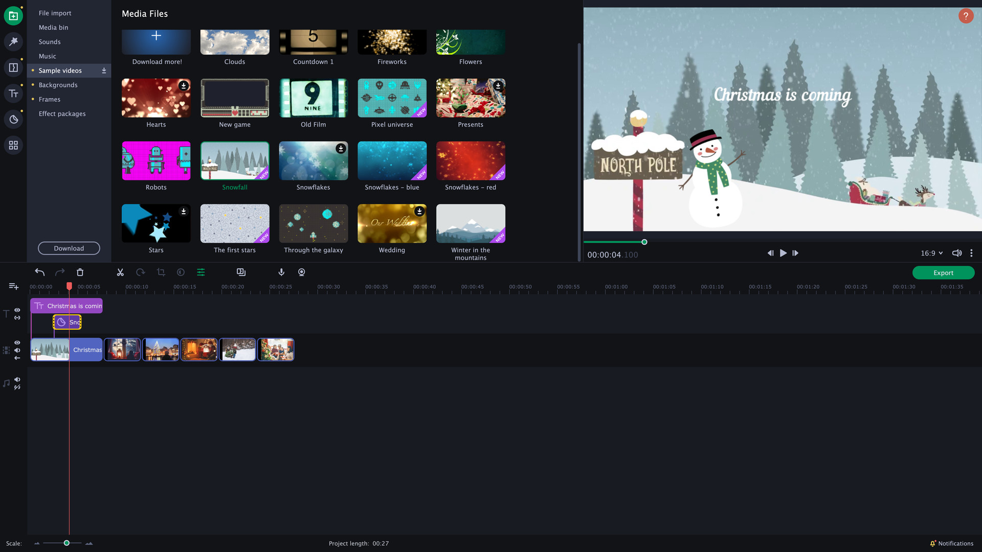 Movavi Slideshow Maker 8 Effects - Christmas Party Set #3