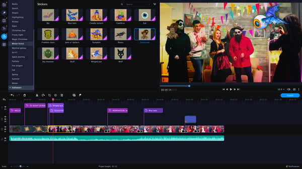 скриншот Movavi Video Editor Plus 2020 - Halloween Pack 1