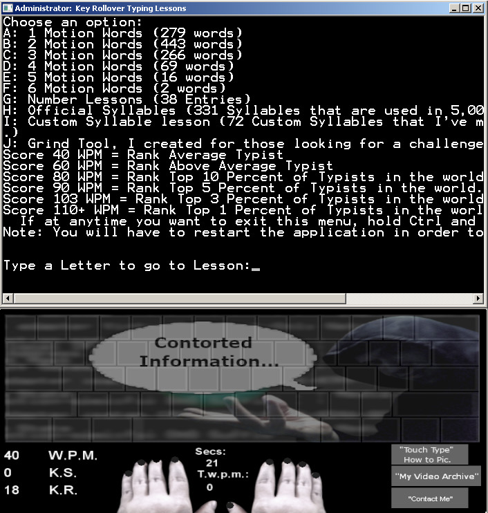 Touch Typing Home Row Speed Grinder - Contorted Information Skin + Physical Access Ethical Hacking Windows Xp, Vista, 7, 8, 10 & Linux Tutorial Access #0