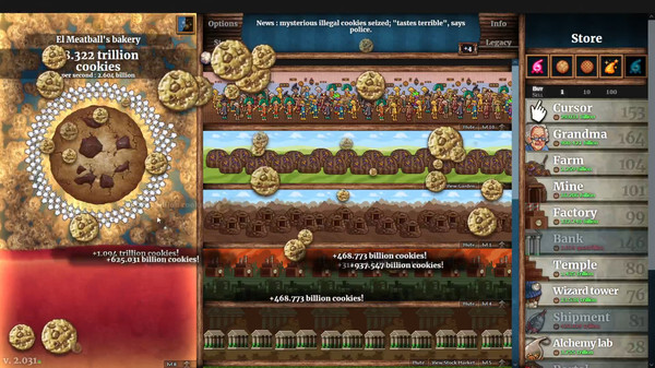 Скриншот из Cookie Clicker