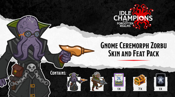 скриншот Idle Champions - Gnome Ceremorph Zorbu Skin & Feat Pack 0