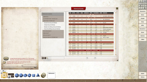 Fantasy Grounds - SWADE Vehicle Guide