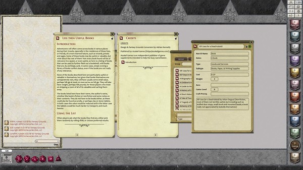 скриншот Fantasy Grounds - Rumours, Notes and Books Collection 5