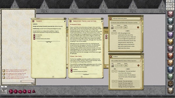 скриншот Fantasy Grounds - Rumours, Notes and Books Collection 4