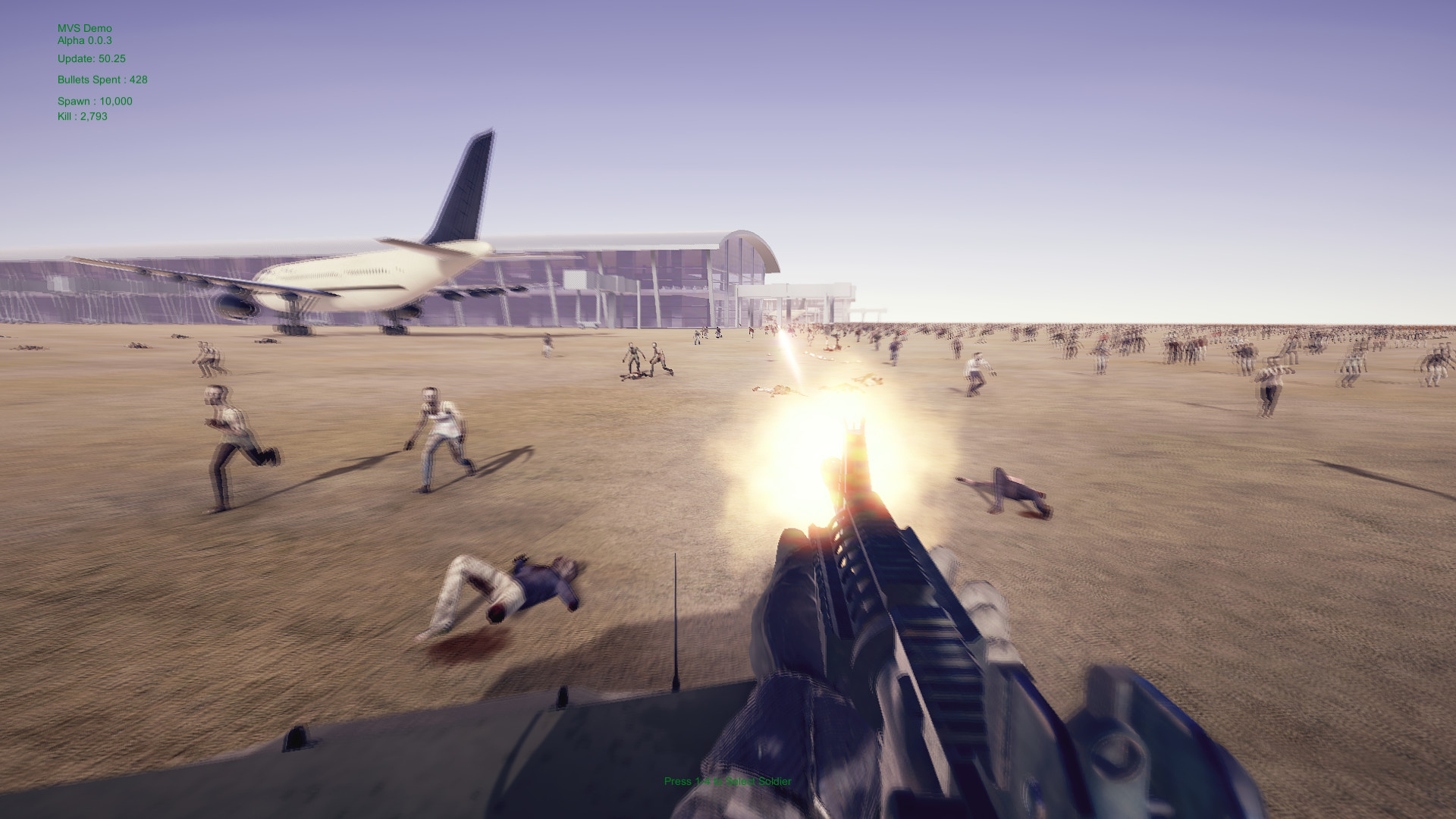 Minigun VS Swarms of the Zombie Apocalypse Simulator #4