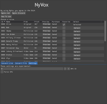 NyVoxfor windows and Linux 1