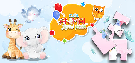 Cute animal jigsaw puzzle banner image