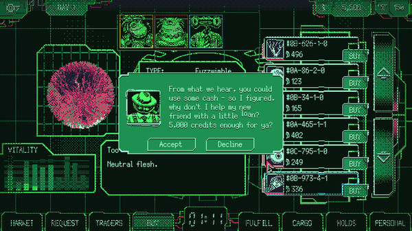Скриншот из Space Warlord Organ Trading Simulator