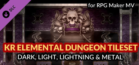 RPG Maker MV – KR Elemental Dungeon Tileset – Dark Light Lightning Metal