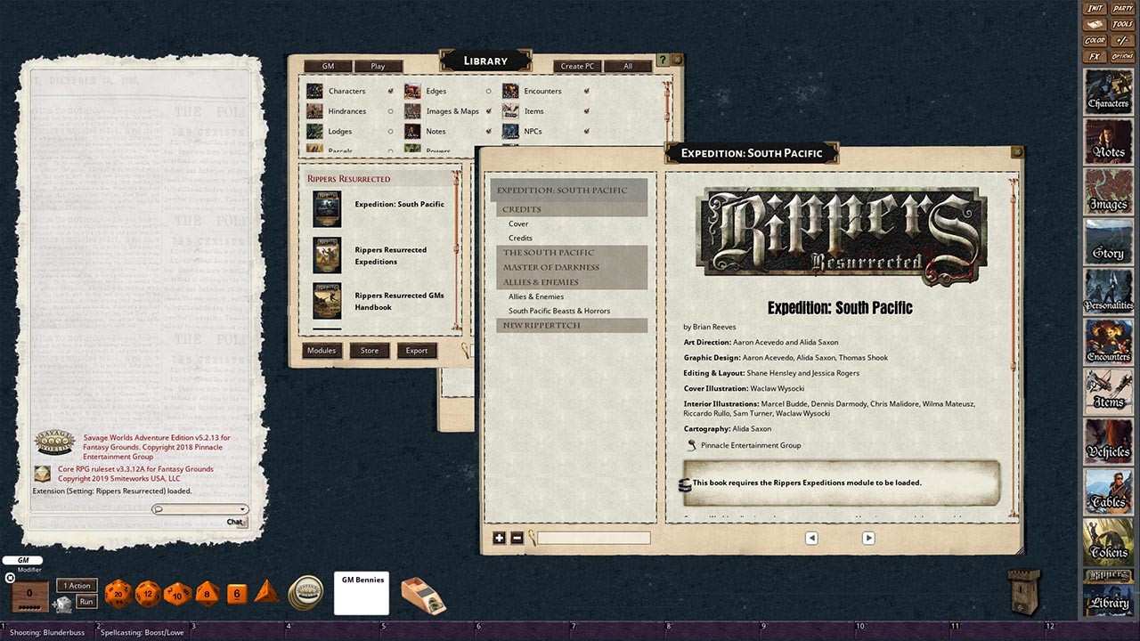 Fantasy Grounds - Rippers Resurrected Expedition: South Pacific Featured Screenshot #1
