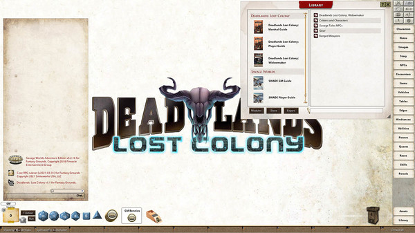 скриншот Fantasy Grounds - Deadlands Lost Colony: Widowmaker 0