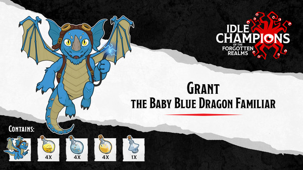 скриншот Idle Champions - Grant the Baby Blue Dragon Familiar Pack 0