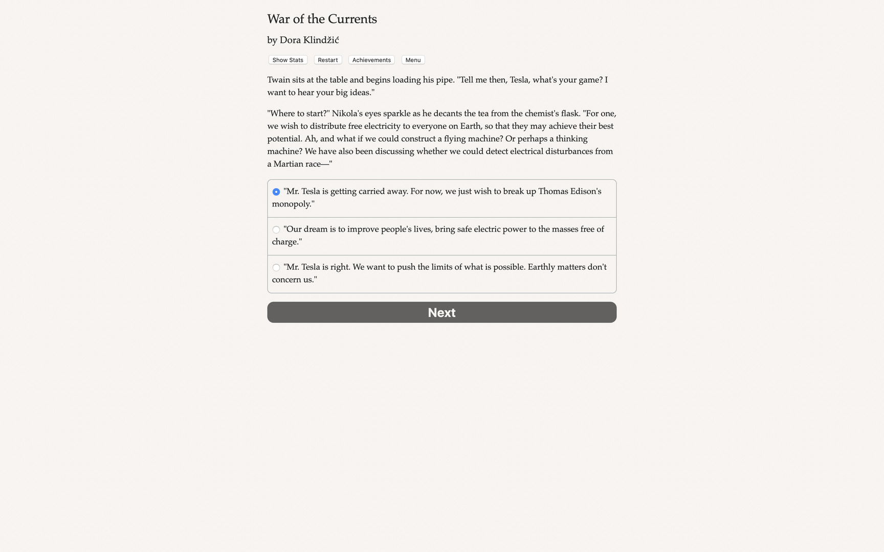 Nikola Tesla: War of the Currents Demo #0
