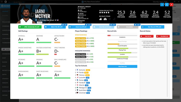 Draft Day Sports: College Basketball 2021 game for Linux 1